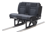 2 belt Scopema Sliding Rail Seat Bed RIB Safety Tested ISO-FIX Latch, 3 point belts FMVSS Made in Europe Available for Sprinter, Metris and ProMaster with the Transit coming soon. Vanevolve.com