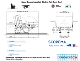 3 belt Scopema Sliding Rail Seat Bed RIB Safety Tested ISO-FIX Latch, 3 point belts FMVSS Made in Europe Dimensions  Dimensional Diagram Available for Sprinter, Metris and ProMaster with the Transit coming soon. Vanevolve.com