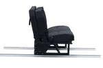2 belt Scopema Sliding Rail Seat Bed RIB Safety Tested ISO-FIX Latch, 3 point belts FMVSS Made in Europe Available for Sprinter, Metris and ProMaster with the Transit coming soon. Vanevolve.com